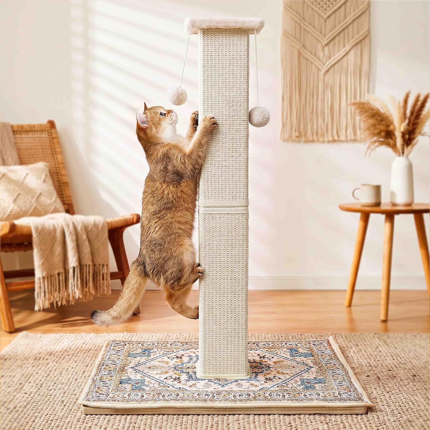 tall-cat-scratching-post-for-indoor-cats-adults-33-large-cat-scratch-post-with-perch-cute-cat-scratching-post-with-boho-carpet-dangling-ball-toys-white