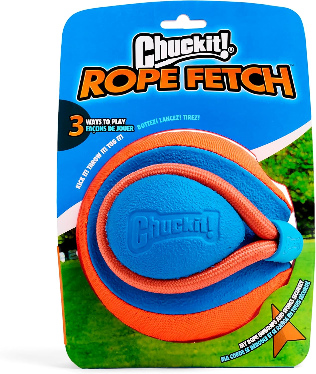 chuckit-rope-fetch-dog-toy-ball-on-rope-fetch-and-tug-of-war-toy-for-dogs-durable-eva-rubber-construction-5-5-inch-diameter-18-inch-rοpe-orange-and-blue