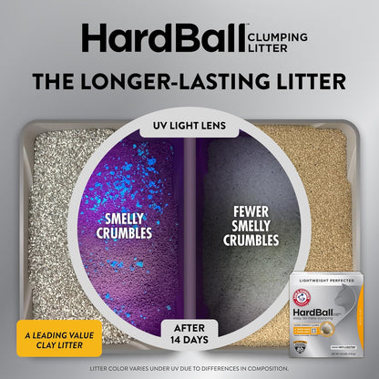ARM & Hammer Hardball Clumping Cat Litter, Garden Bloom, 14.5 Lbs | Lightweight 5-In-1, 24/7 Odor Control, Easy Clean Up, Non-Clay Formula, 99.9% Dust-Free, Multi-Cat3