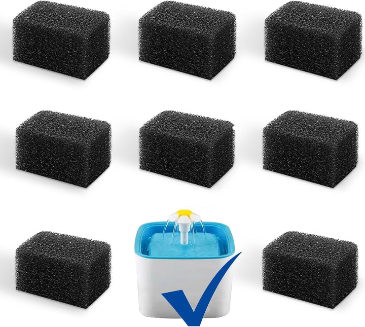 Cat Water Fountain Filters, Pack of 8 Cat Fountain Sponge Filter Pre-Filter Sponges for 84Oz/2.5L Automatic Cat Fountain