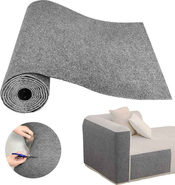 Cat Scratch Couch Furniture Protector, Self-Adhesive Scratch Pad | 39.3X15.8In, DIY Climbing Cat Carpet Mat for Door Window Protector, Couch Guard from Claws with Pins & Tape (Lightgrey)1