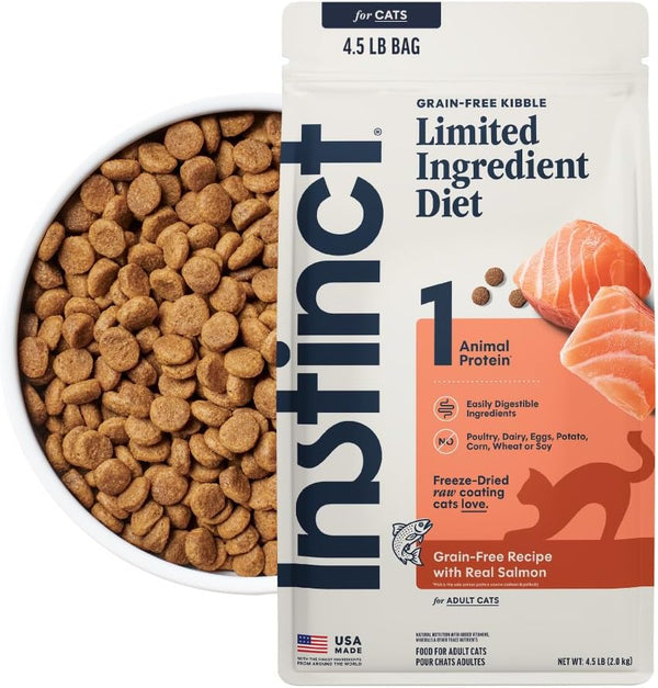 Instinct Limited Ingredient Diet Dry Cat Food, Real Rabbit, 4.5 Lb. Bag | Single Animal Protein and Vegetable Recipe, Raw-Coated Kibble, Farm-Raised Rabbit, Gentle on Sensitive Stomachs10