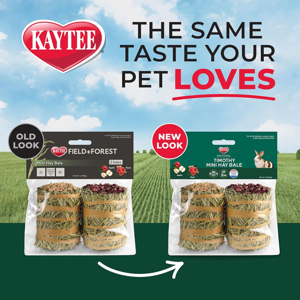 Kaytee Field+Forest Mini Hay Bales Apple and Rose 2 Pack 7 Ounces2