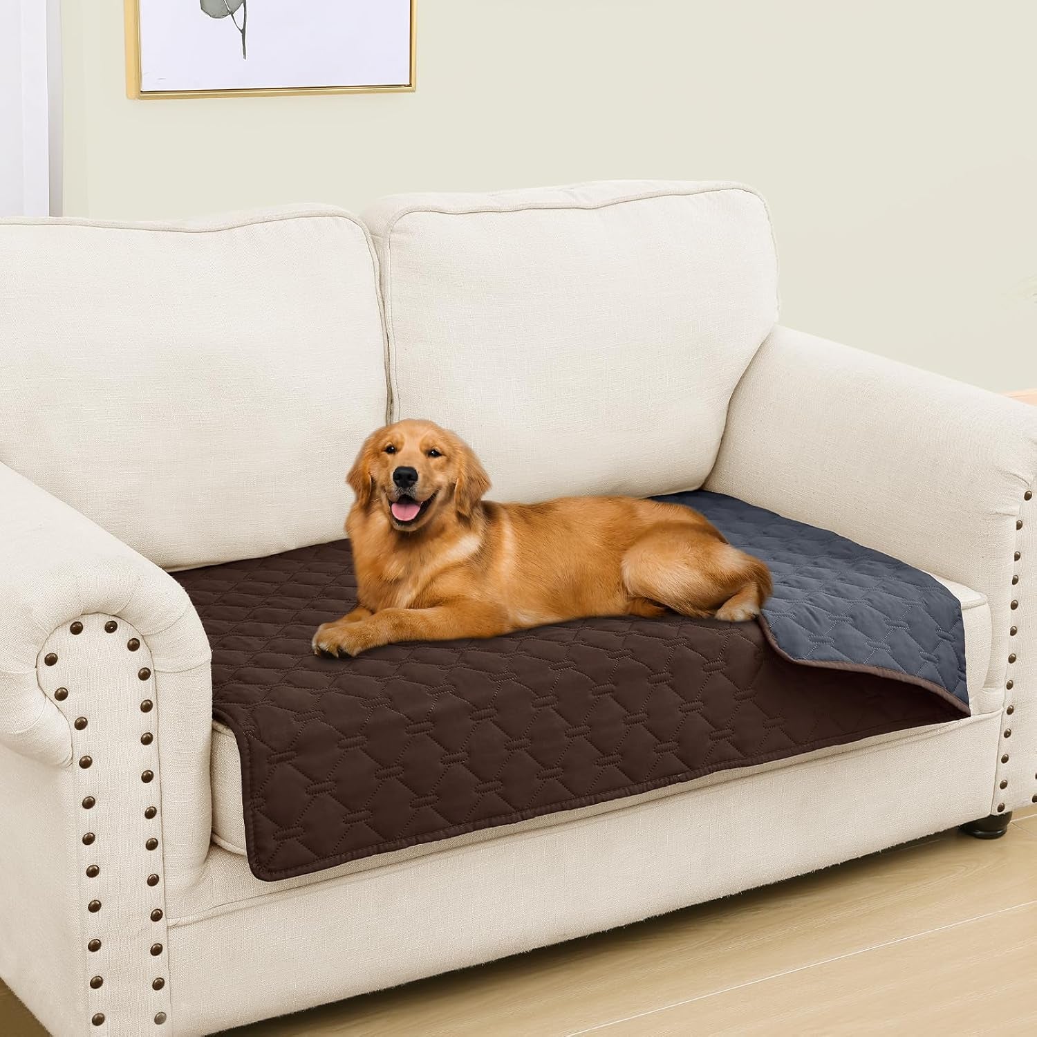 smiry-waterproof-dog-bed-cover-reversible-pet-blanket-for-sofa-couch-soft-washable-dog-blanket-leakproof-couch-cover-for-dogs-cats-furniture-protection-52x82-grey-dark-grey