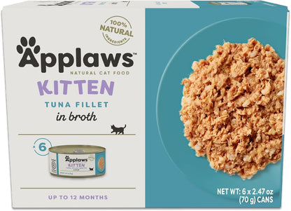 Applaws Kitten Variety in Broth Wet Food, 3-Flavor 16-Pack 2.47 Oz Cans | Tuna, Salmon & Chicken Variety, 100% Natural, High Quality Protein, Limited Ingredient, Complementary Wet Food, Grain Free13