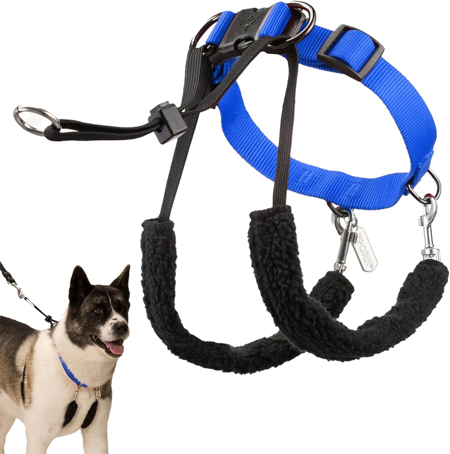 sporn-head-halter-for-dogs-no-pull-dog-harness-durable-nylon-training-collar-for-large-breeds-no-choke-design-padded-restraints-adjustable-fit-easy-on-off-black-large