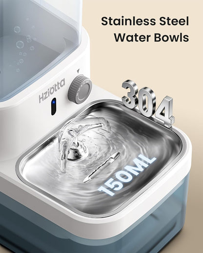 Wastewater Separation Cat Water Fountain – No Filter/Pump, Wireless | Stainless Steel, Indoor/Outdoor Pet Use, save 56$/Year, Radar Sense, 3L+2.7L Dual Tanks, 4000Mah Battery, 30Db, Time Setting8