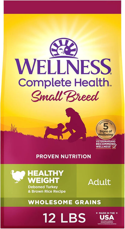 Wellness Complete Health Small Breed Adult Dry Dog Food, Wholesome Grain Kibble, Natural, Turkey and Oatmeal Recipe, 4 Lb Bag14