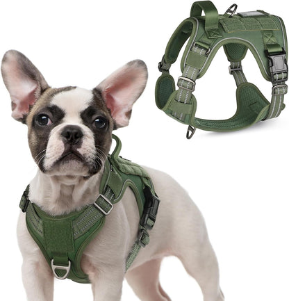 Rabbitgoo Tactical Dog Harness for Large, No Pull Military Service Vest | Molle & Handle, Heavy Duty, Adjustable, Reflective Straps, Easy Control for Training Walking, Black, Large63