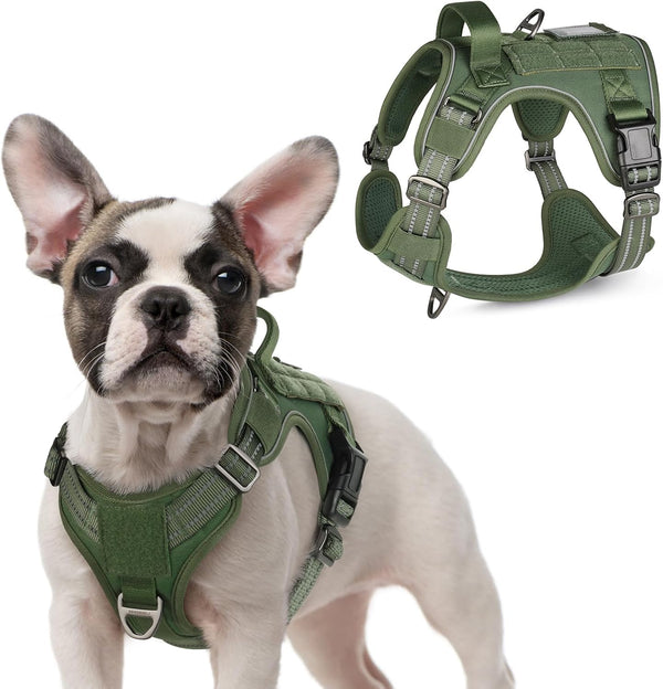 Rabbitgoo Tactical Dog Harness for Large, No Pull Military Service Vest | Molle & Handle, Heavy Duty, Adjustable, Reflective Straps, Easy Control for Training Walking, Black, Large63