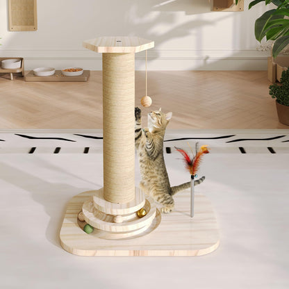 Cat Scratching Post, Small Scratching Post with Vertical Scratcher and Tracking Interactive Ball for Kittens2