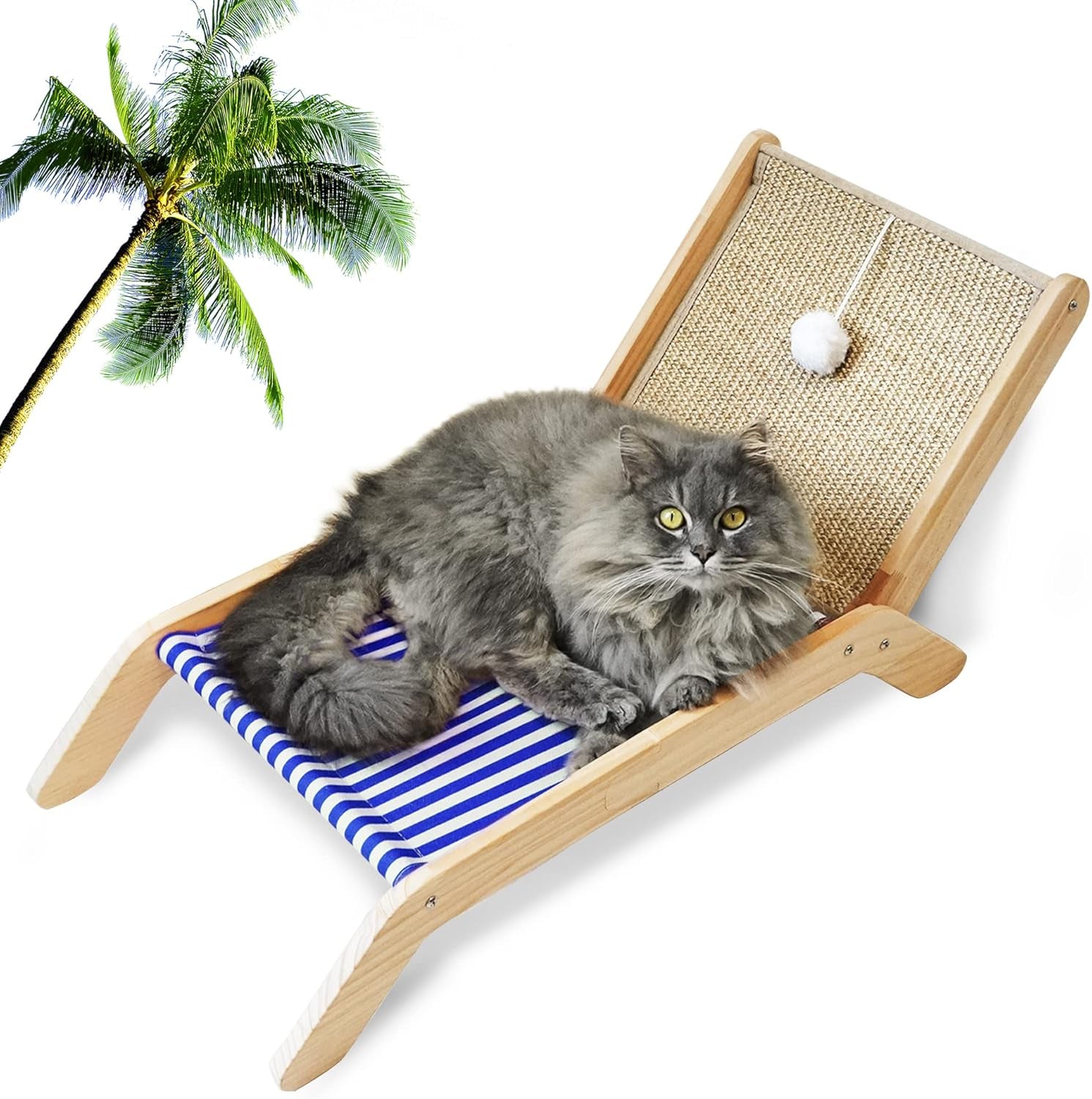 petkaray-beach-chair-cat-hammock-elevated-cat-beds-for-indoor-cats-original-cozy-lounger-with-sisal-scratcher-and-toy-ball