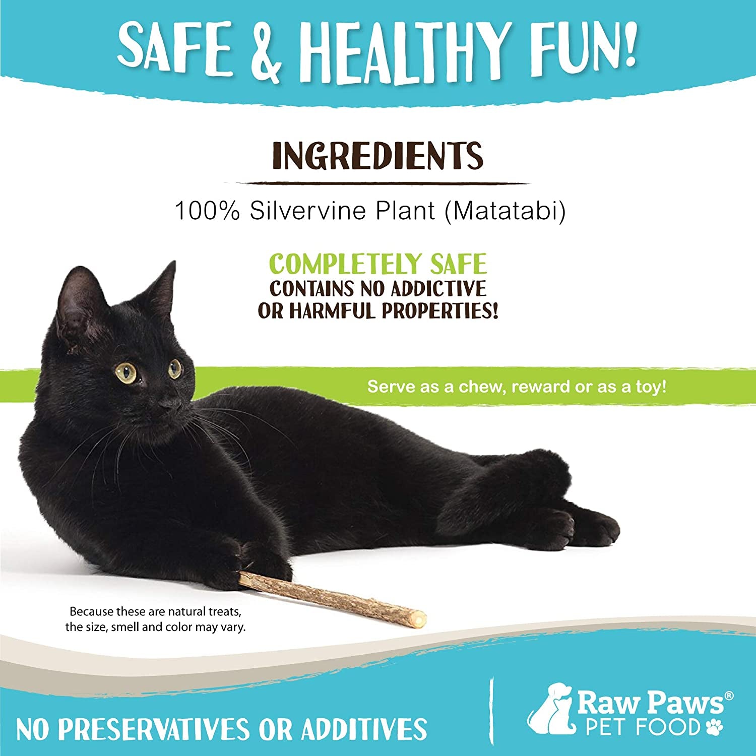 raw-paws-silvervine-sticks-for-cats-30-count-dental-cat-chew-stick-catnip-alternative-matatabi-cat-toy-silver-vine-sticks-indoor-cat-enrichment-chewing