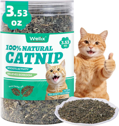 Wellix Fresh Dried Catnip for Cats, Used as Cat Nip Treats, 1.06Oz | Natural Dried Catnip Leaves, Flowers & Stems - Fresh Aroma, Non-Addtictive8
