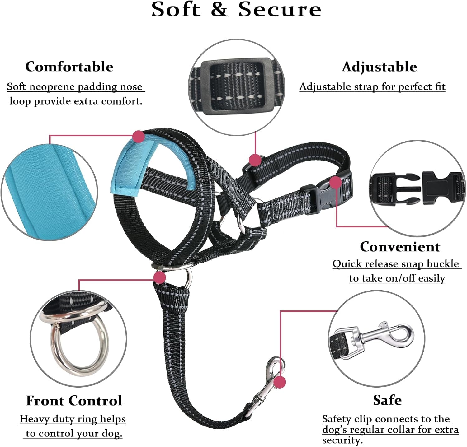 barkless-dog-head-collar-no-pull-training-collar-with-soft-padding-reflective-head-halter-for-large-dogs-labrador-controls-pulling-and-lunging-with-secure-safety-strap-for-daily-walks