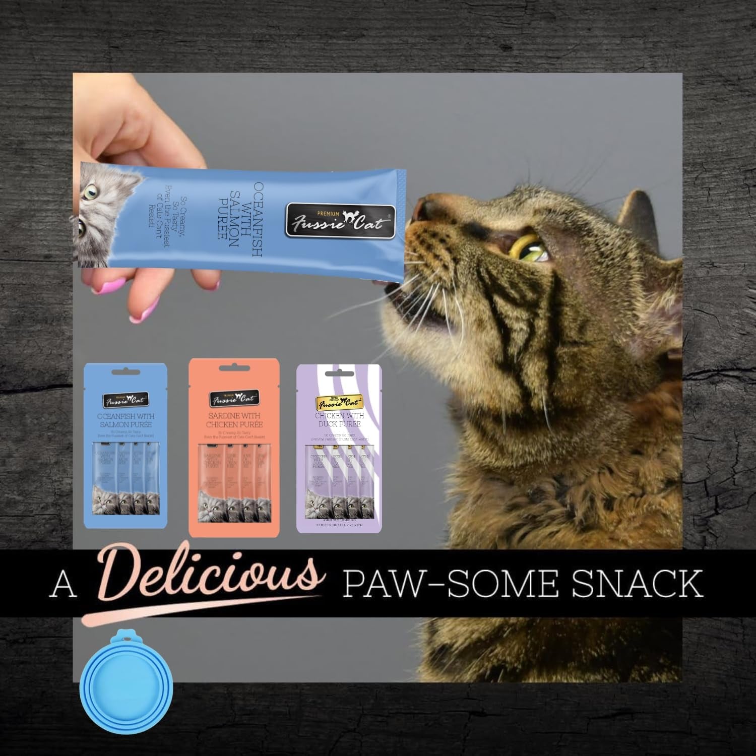 fussie-cat-premium-puree-lickable-cat-treats-in-chicken-puree-lickable-treats-3-packs-of-4-0-5oz-tubes-12-total-tubes-variety-flavor-pack-of-3-flavors-oceanfish-sardine-chicken-lid