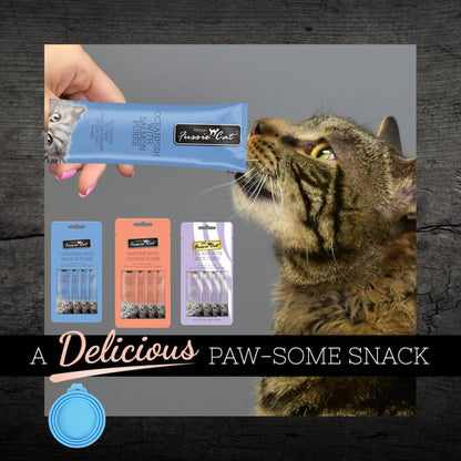 Fussie Cat Premium Puree Lickable Cat Treats in Chicken Puree, Lickable Treats, 3 Packs of 4-0.5Oz Tubes,(12 Total Tubes) Variety Flavor Pack of 3 Flavors. Oceanfish, Sardine, Chicken + Lid3