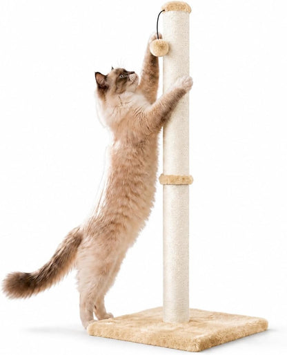 Dimaka 29" Height Tall Cat Scratching Post, Claw Scratcher with Sisal Rope and Covered with Soft Smooth Plush, Vertical Scratch [Full Strectch] for Standard Size Cats(Grey, 29 Inches for All Cats)12