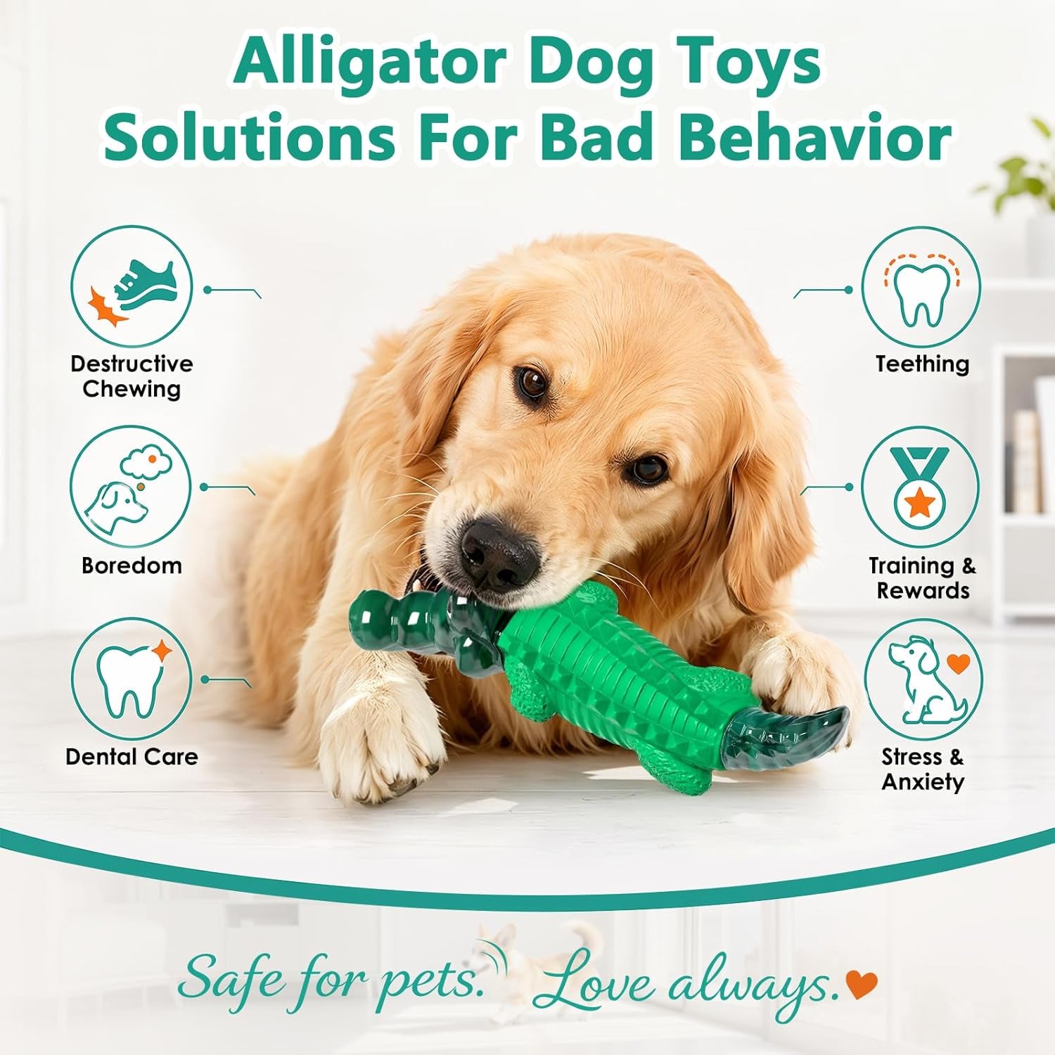fuufome-alligator-dog-toys-for-aggressive-chewers-medium-large-breed-dogs-dental-cleaning-tough-nylon-rubber-hybrid-structure-anxiety-relief-long-daily-indoor-outdoor-chewing-dog-gift
