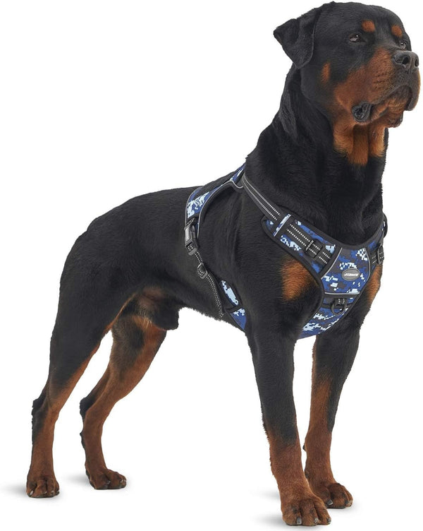 Auroth Tactical Dog Harness for Large Dogs No Pull Adjustable Pet Harness Reflective K9 Working Training Easy Control Pet Vest Military Service Dog Harnesses Army Yellow L64