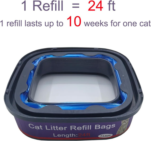 4 Pack Cat Litter Refill Bags Cartridges Compatible with Genie Cat Standard, plus and XL Pails Odor Control2