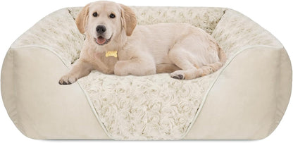 INVENHO Rectangle Washable Orthopedic Dog Bed for Small, Medium and Large Dogs, Soft Calming, Sleeping Puppy Bed Durable Pet Cuddler with Anti-Slip Bottom, S (20"X19"X6")13