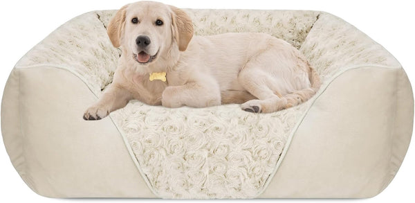 INVENHO Rectangle Washable Orthopedic Dog Bed for Small, Medium and Large Dogs, Soft Calming, Sleeping Puppy Bed Durable Pet Cuddler with Anti-Slip Bottom, S (20"X19"X6")13