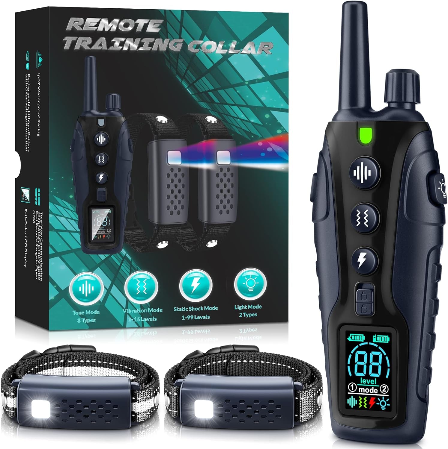 shock-collar-for-dogs-4500ft-dog-training-collar-with-remote-waterproof-e-collar-with-flashlight-4-training-modes-keypad-lock-rechargeable-dog-shock-collar-for-small-medium-large-dogs