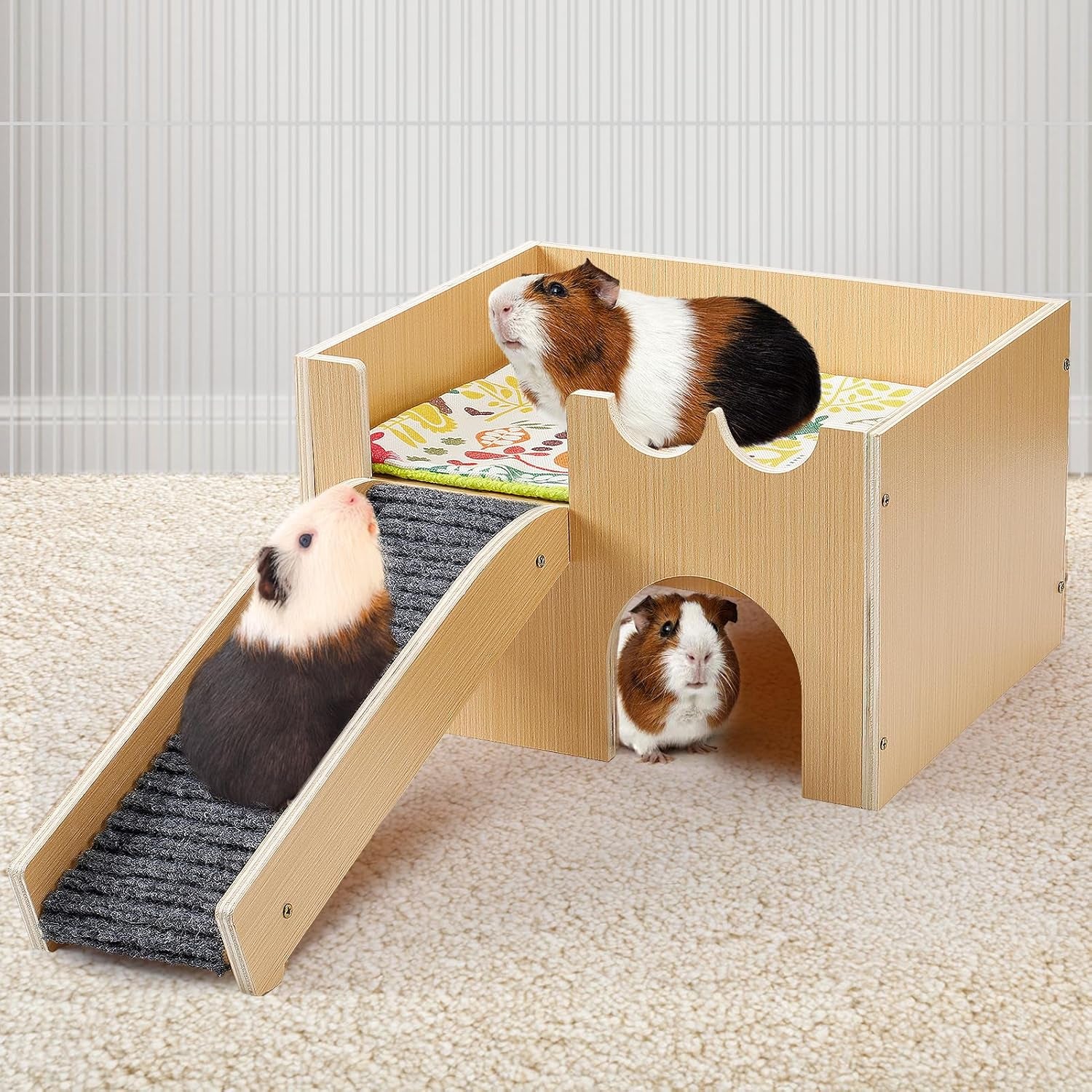 mewtogo-upgraded-sturdy-wooden-guinea-pig-castle-with-stairs-mat-easy-to-assemble-sturdy-playing-hiding-house-for-hamsters-bunny-chinchillas-small-animals
