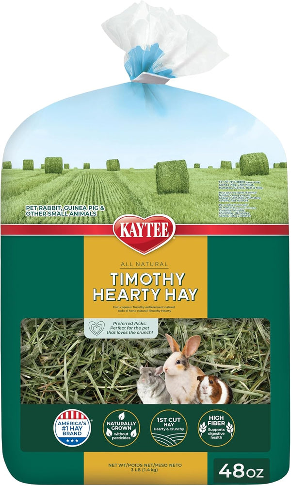 Kaytee Timothy Hearty Hay for Guinea Pigs, Rabbits & Other Small Animals, 48 Oz1