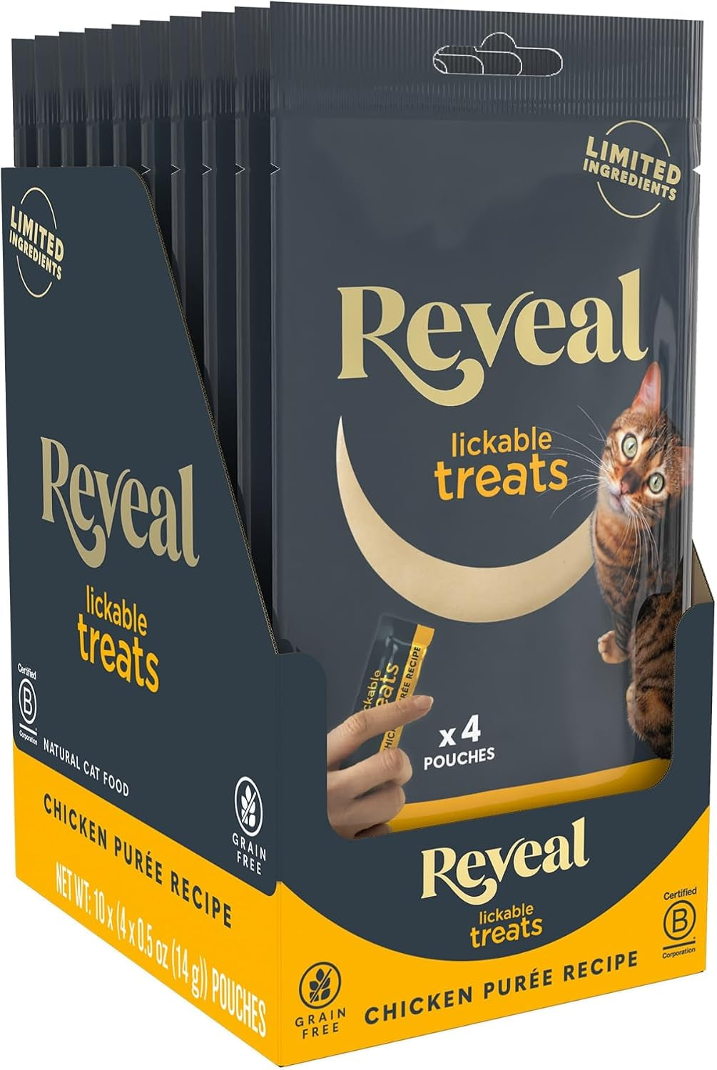 reveal-fish-chicken-variety-lickable-cat-treats-20-pack-0-5-oz-pouches-creamy-puree-limited-ingredient-grain-free-high-quality-protein-squeeze-up-for-training-or-food-topper