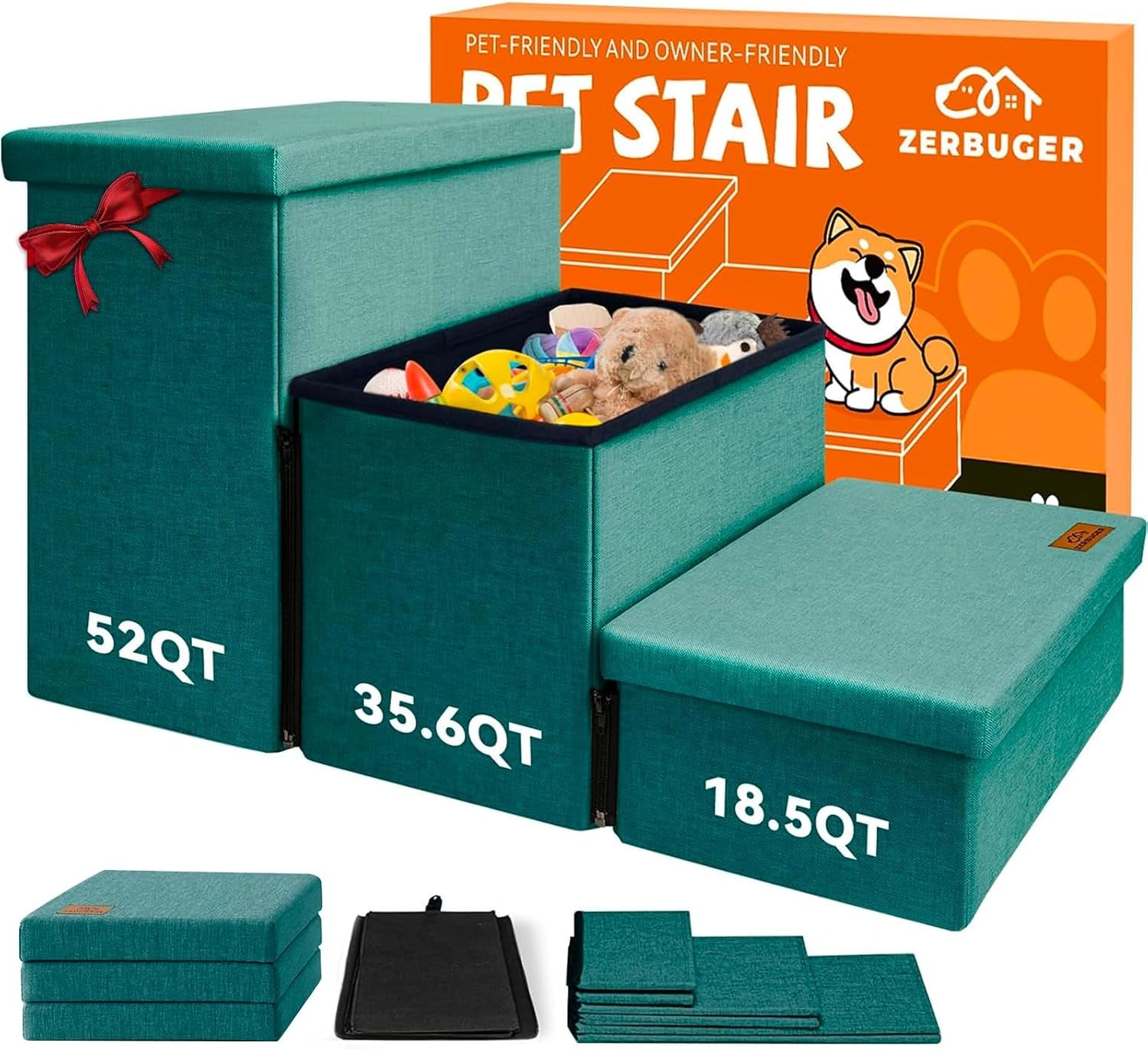 zerbuger-wider-dog-ramp-for-high-bed-with-storage-18-h-foldable-dog-stairs-for-small-medium-large-older-senior-animal-sturdy-dog-step-for-climbing-bed-or-couch-arthritis-friendly-gray-no-condo