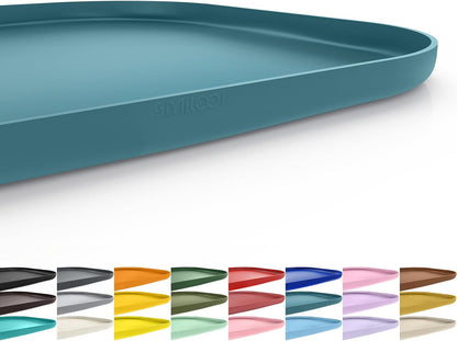 SMILOOL Waterproof Silicone Pet Food Mat with Raised Edge for Dog & Cat | 19" X 12" Non-Slip Pet Feeding Mats with Lip for Food & Water Bowl, Food Grade, Easy Cleaning, Dark Gray44