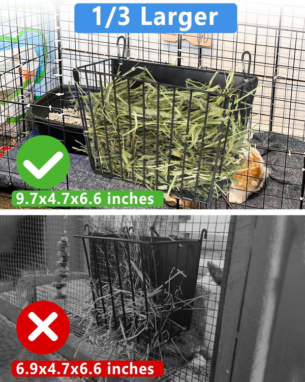 X Large Rabbit Hay Feeder Guinea Pig Hay Feeder Metal Frame Bunny Hay Holder Guinea Pig Hay Holder for Bunny, Guinea Pigs, Chinchillas, Small Animals (1 Pack)2