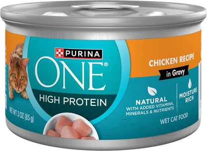 Purina ONE Natural, High Protein Cat Food Variety Pack, Turkey, Chicken and Tuna Recipes - (2 Packs of 12) 3 Oz. Cans17