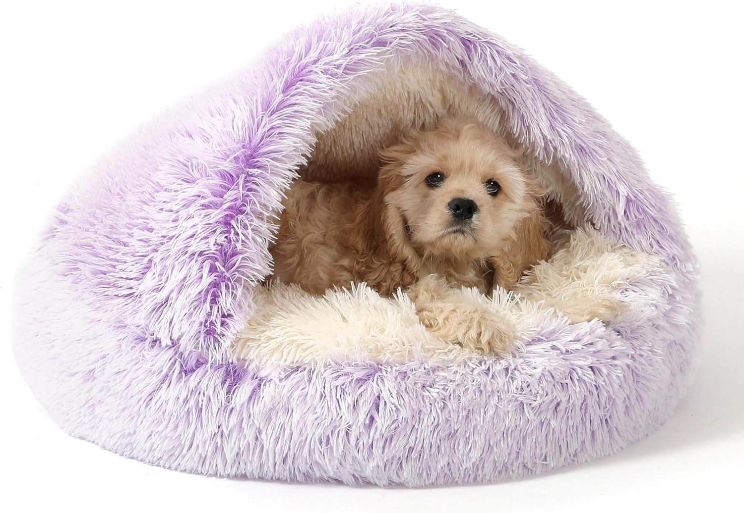 noyal-round-hooded-donut-dog-bed-for-small-medium-pets-plush-fluffy-anti-anxiety-cat-cave-bed-with-cover