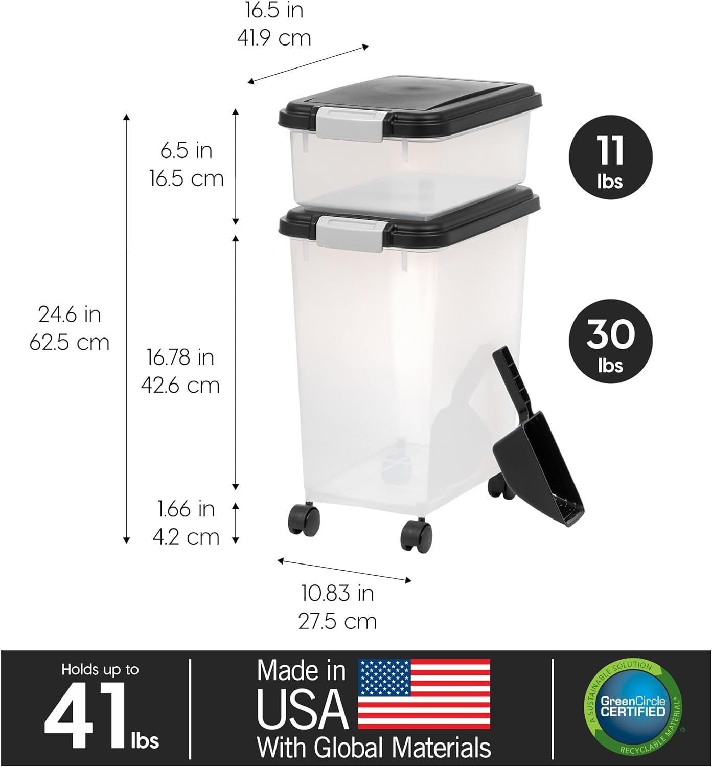 iris-usa-dog-food-storage-container-30-lb-11lb-airtight-combo-stackable-pet-food-storage-bin-with-wheels-for-cat-dog-food-bpa-free-made-in-usa-black-stackable-pet-food-plastic-storage-bins-with-wheels-for-cat-and-dog-food-made-in-usa