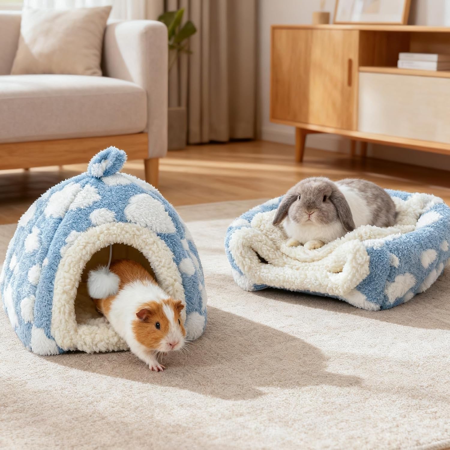 bunny-bed-blue-sky-with-cloud-pattern-house-for-rabbit-guinea-pig-hiding-hut-small-animals-hideaway-indoor-habitat-for-bunny-guinea-pigs-blue