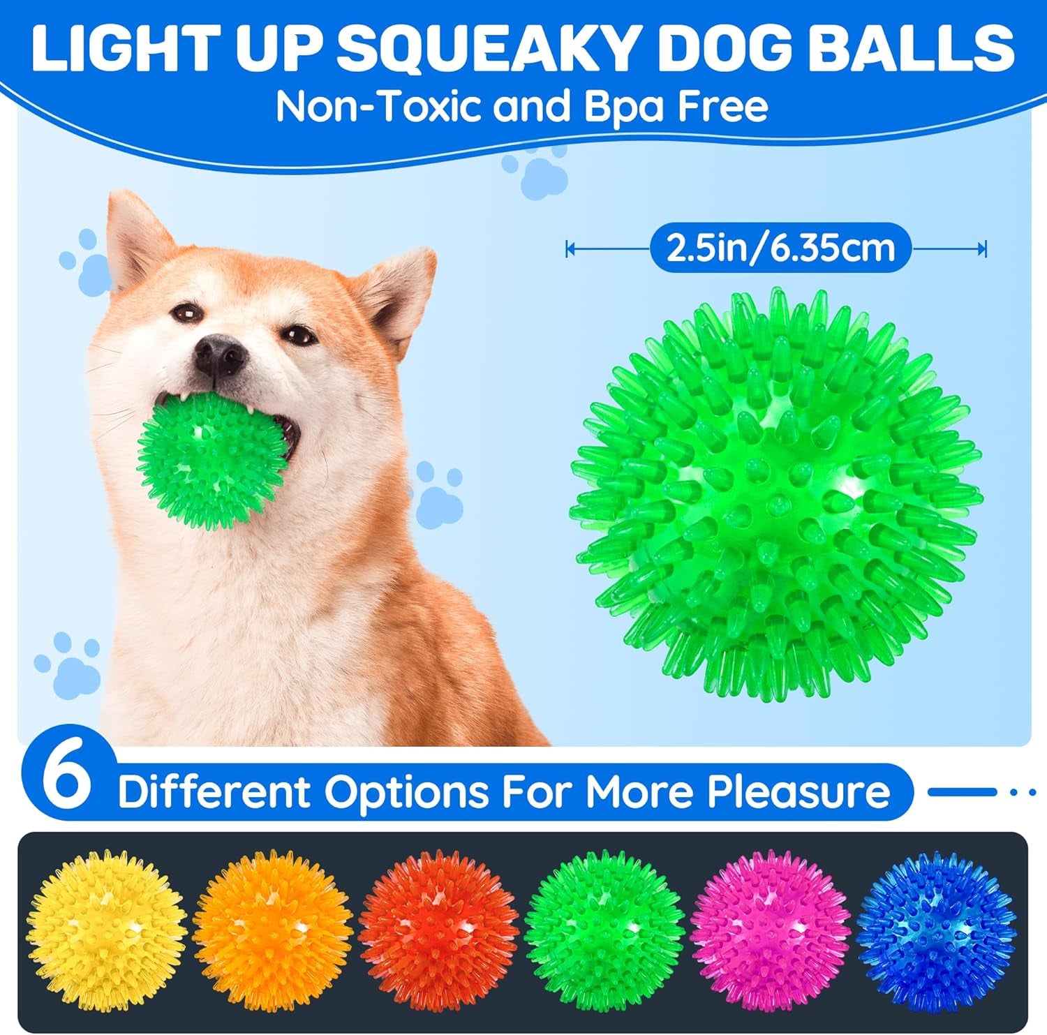 6-pack-2-5-light-up-squeaky-dog-balls-spiky-dog-toy-balls-for-puppy-small-medium-dogs