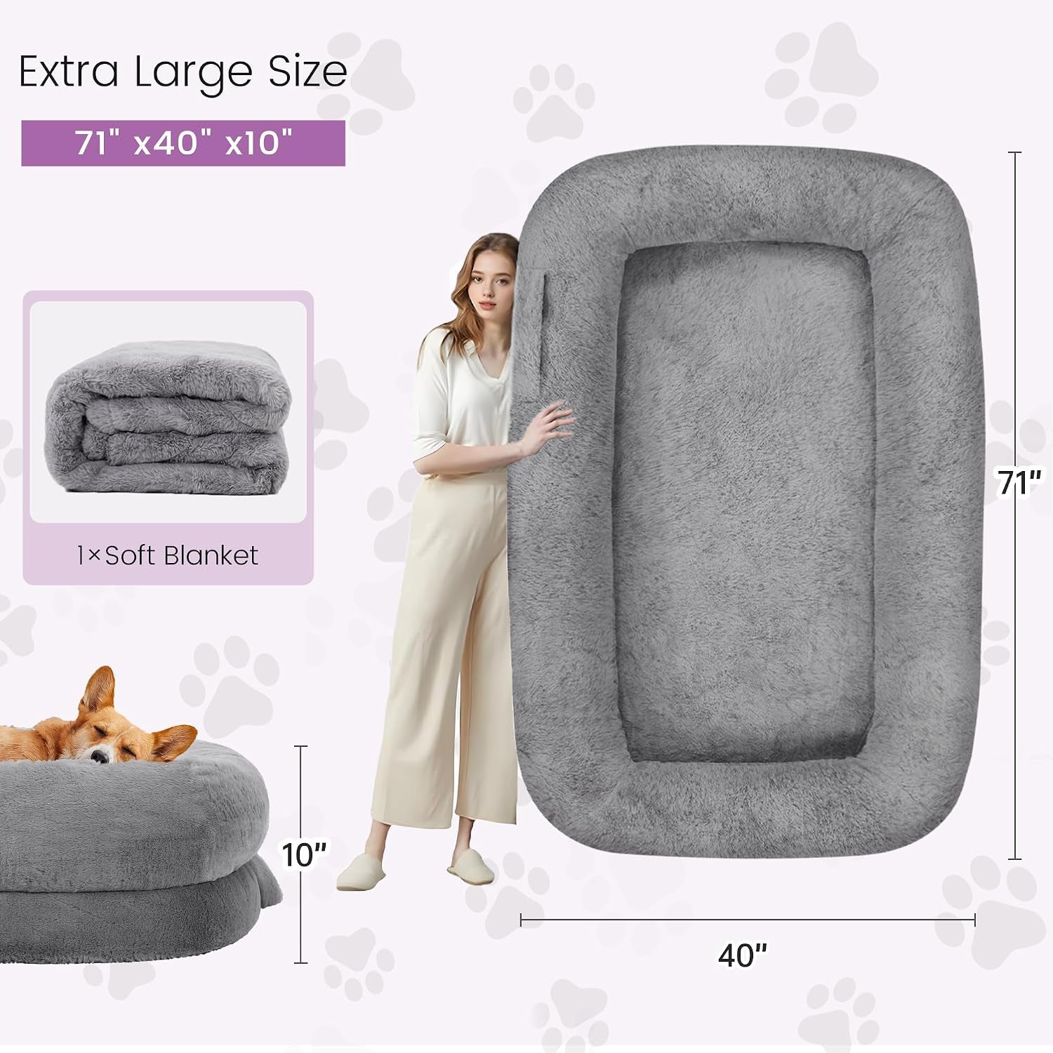 murago-human-dog-bed-for-adults-71x43x10-light-grey-long-human-size-dog-bed-removable-cover-orthopedic-design