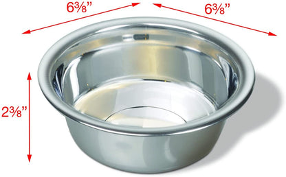 Van Ness Pets Medium Lightweight Stainless Steel Dog Bowl, 32 OZ Food and Water Dish, Natural2