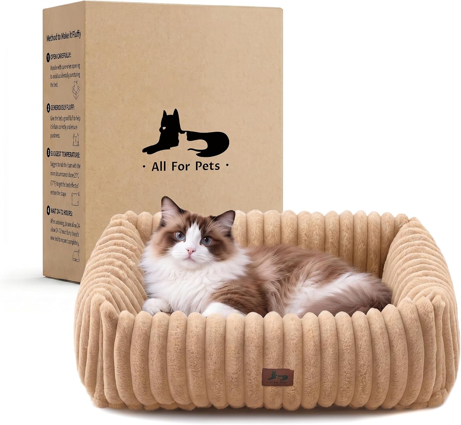 cute-dog-bed-for-small-dogs-cats-washable-fluffy-cat-beds-for-indoor-cats-rectangle-orthopedic-memory-foam-puppy-beds-with-anti-slip-bottom-20-x19-x-7-inches-cream20x19x6inchs