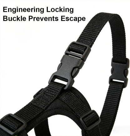 No Pull Dog Harness, Adjustable Pet Vest with Front/Back Leash Clips, Reflective Comfortable Vest Harness for Large Dogs, Easy Control Handle for Walking-Black L6