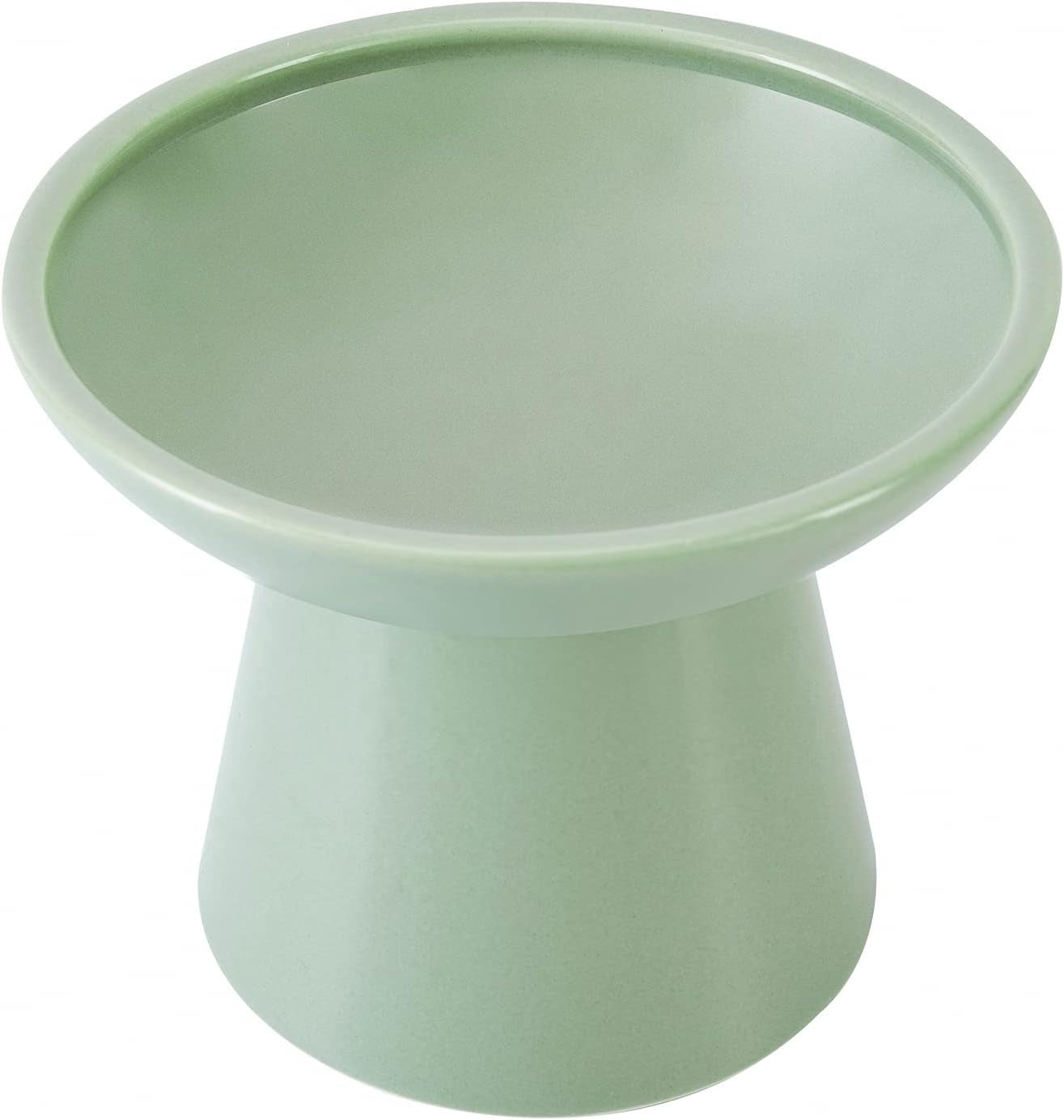 ceefu-extra-wide-elevated-ceramic-6-2-shallow-cat-food-bowl-cat-dish-for-whisker-fatigue-relief-5-height-for-easy-feeding-lead-cadmium-free-durable-raised-cat-bowl-sage-green