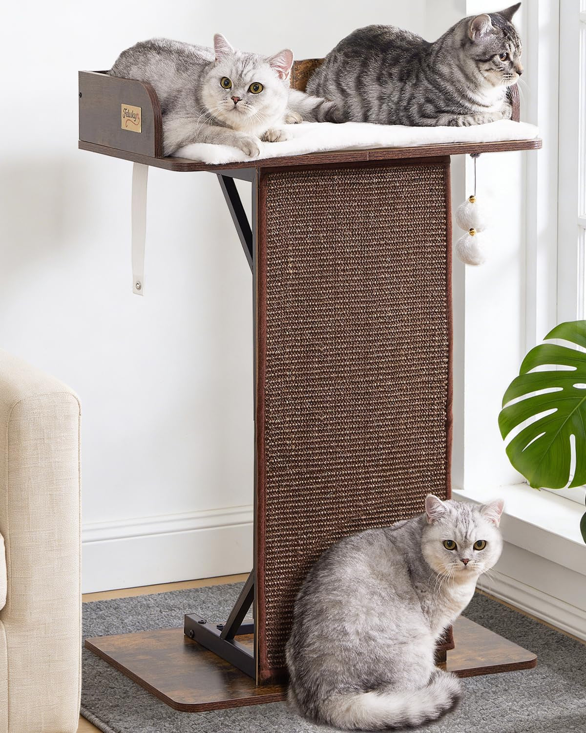 modern-wood-cat-tree-tower-for-indoor-large-adult-cats-with-big-perch-bed-33-8in-tall-wooden-cat-trees-with-platform-cat-scratching-pads-washable-cushions-cat-furniture-for-window-rustic-brown