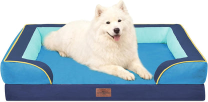 Comfort Expression Orthopedic Dog Bed for Extra Large Dogs with Bolster | Waterproof Dog Couch Bed with Washable Cover & Non-Slip Bottom, Supportive Egg Crate Foam XL Pet Bed, 42X30 Inch11