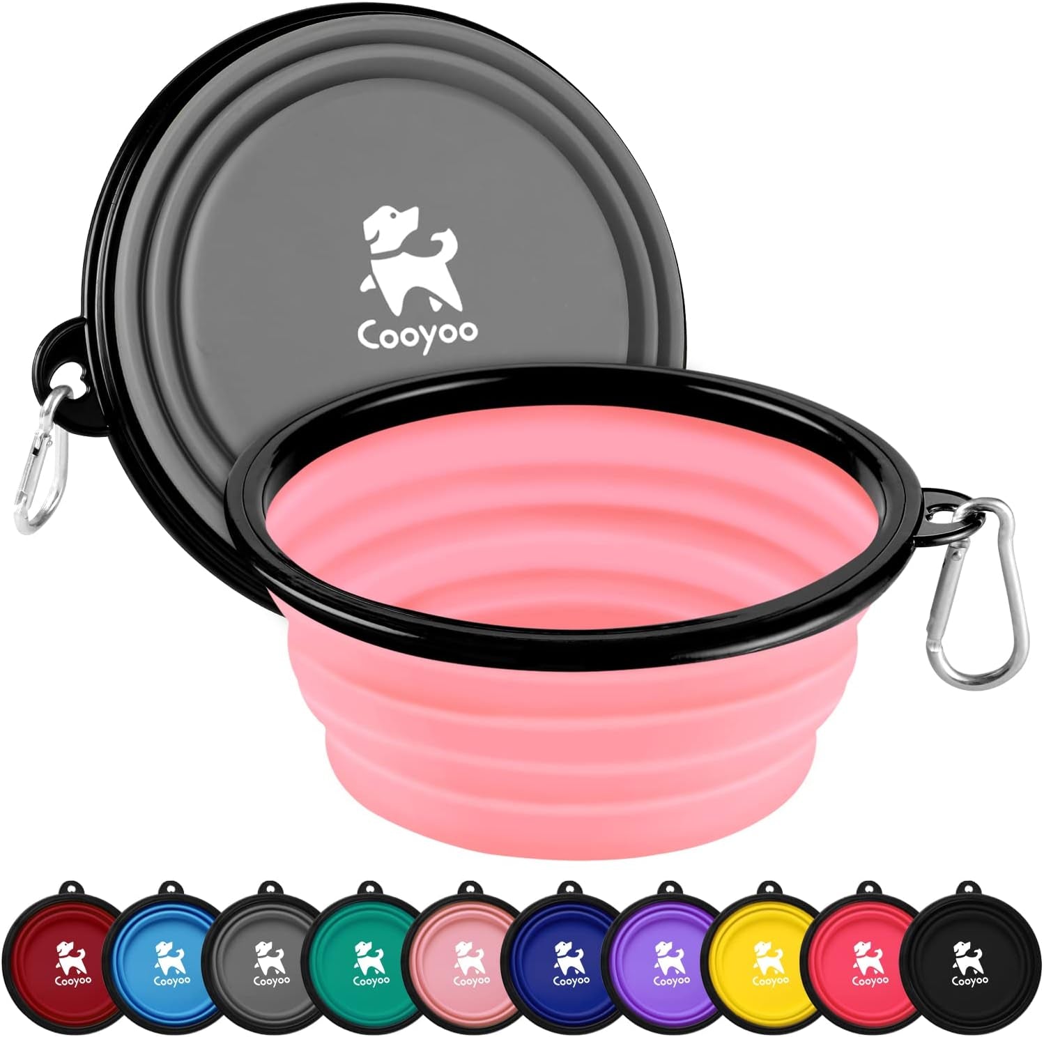 cooyoo-collapsible-dog-bowl-2-pack-collapsible-dog-water-bowls-for-cats-dogs-portable-pet-feeding-watering-dish-for-walking-parking-traveling-with-2-carabiners