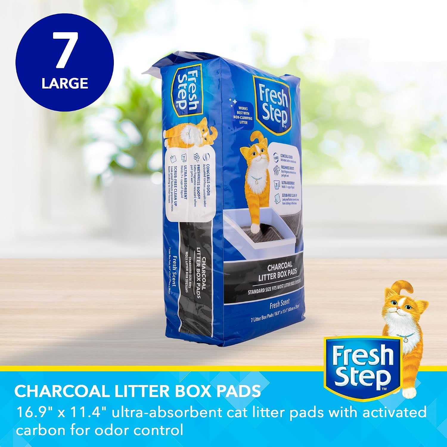 fresh-step-charcoal-litter-box-pads-with-activated-carbon-for-odor-control-ultra-absorbent-with-leak-proof-bottom-for-scrub-free-cleanup-16-9-x-11-4-inches-7-count