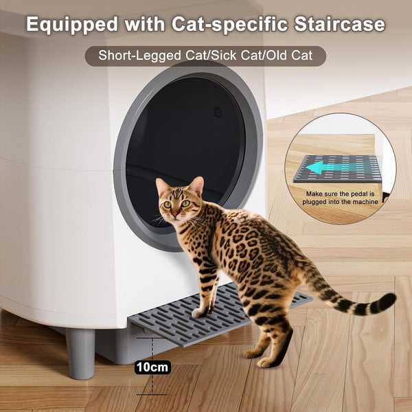 Automatic Litter Box, Self Cleaning Litter Box, Odor Control, 90L Capacity | Large with APP Control and Safety Sensor, Ellenpent, for Multiple Cats, Large Cat, with 3 Rolls of Garbage Bags7