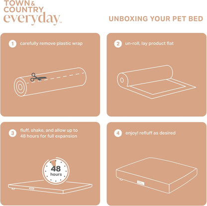 Town & Country Everyday Cuddletown Comfy Solid Bolster Sofa Pet Bed, Supportive & Calming Egg Crate Foam, Non-Slip Bottom, Machine Washable Cover, Grey, Medium 28"X23"X8"8